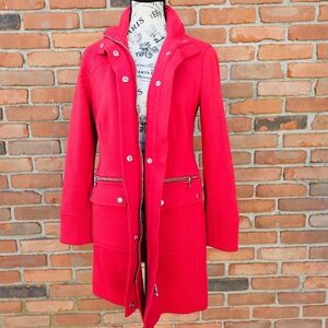 INC International Concepts Red Zip Pocket Peacoat Jacket – Size XS – 100% Cotton